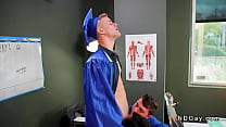 Almost to graduate three gay friends Jonathan Tylor and Masyn Thorne and Cameron Neuton last time in threesome suck and rimjob and anal fuck